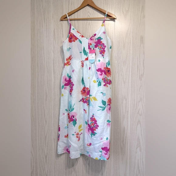 Joules ZOEY V NECK STRAPPY DRESS Aqua Stripe Rose Size US 8- NWT - Picture 9 of 10